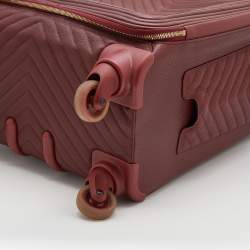 Chanel Burgundy Chevron Leather Coco Case Trolley