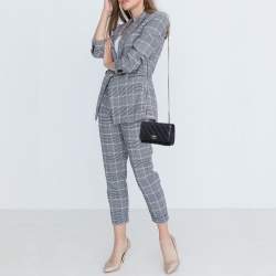 Pre Owned Chanel Navy Blue Quilted Leather Trendy CC Wallet On Chain