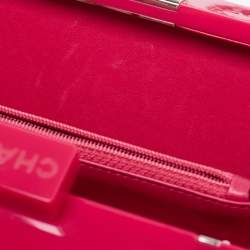 Pre Owned Chanel Fuchsia Plexiglass Boy Brick Lego Clutch