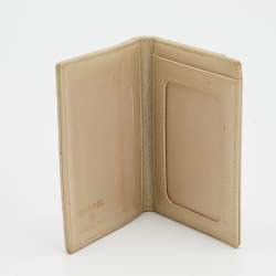 Chanel Metallic Light Beige Quilted Leather CC Bifold Card Case 