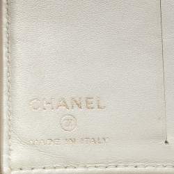 Chanel Metallic Light Beige Quilted Leather CC Bifold Card Case 