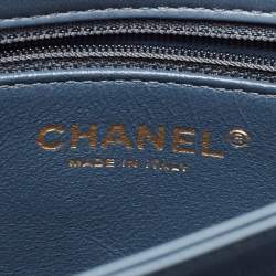 Pre Owned Chanel Stone Blue Quilted Leather Trendy CC Medium Top Handle Bag