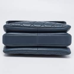 Pre Owned Chanel Stone Blue Quilted Leather Trendy CC Medium Top Handle Bag