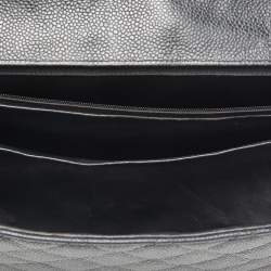 Pre Owned Chanel Black Quilted Caviar Leather Maxi Classic Single Flap Bag