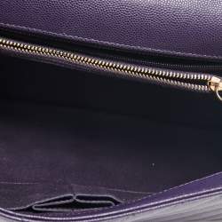 Pre Owned Chanel Purple Caviar Leather Medium Coco Top Handle Bag