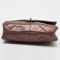 Pre Owned Chanel Metallic Plum Quilted Leather Reissue 2.55 Classic 226 Flap Bag