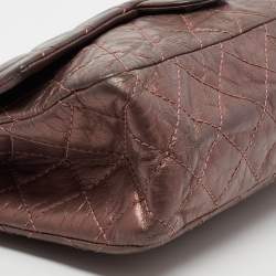 Pre Owned Chanel Metallic Plum Quilted Leather Reissue 2.55 Classic 226 Flap Bag