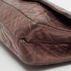 Pre Owned Chanel Metallic Plum Quilted Leather Reissue 2.55 Classic 226 Flap Bag
