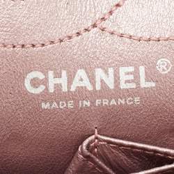 Pre Owned Chanel Metallic Plum Quilted Leather Reissue 2.55 Classic 226 Flap Bag