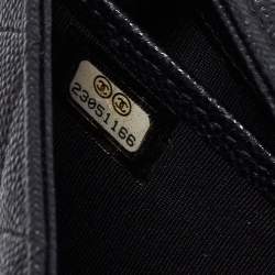 مملوكة مسبقًا Chanel Black Quilted Leather Boy Long Flap Continental Wallet