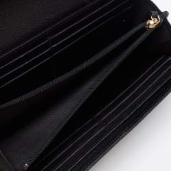 مملوكة مسبقًا Chanel Black Quilted Leather Boy Long Flap Continental Wallet