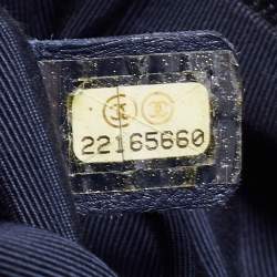 Pre Owned Chanel Blue Quilted CC Denim Drawstring Bucket Bag