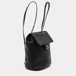 Pre Owned Chanel Black Quilted Leather Large Urban Spirit Backpack 