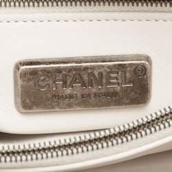 Pre Owned Chanel Off White Python Medium Coco Top Handle Bag