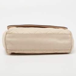 Pre Owned Chanel Beige/Brown Quilted Leather Reissue Shoulder Bag