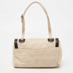Pre Owned Chanel Beige/Brown Quilted Leather Reissue Shoulder Bag