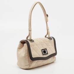 Pre Owned Chanel Beige/Brown Quilted Leather Reissue Shoulder Bag