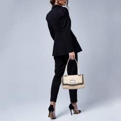 Pre Owned Chanel Beige/Brown Quilted Leather Reissue Shoulder Bag