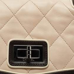 Pre Owned Chanel Beige/Brown Quilted Leather Reissue Shoulder Bag