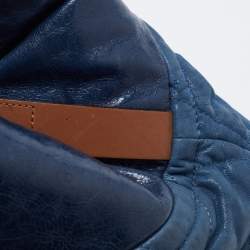 Pre Owned Chanel Blue Iridescent Quilted Leather Large In-the-Mix Shoulder Bag