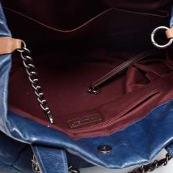 Pre Owned Chanel Blue Iridescent Quilted Leather Large In-the-Mix Shoulder Bag