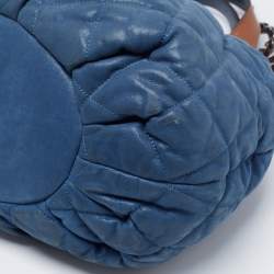 Pre Owned Chanel Blue Iridescent Quilted Leather Large In-the-Mix Shoulder Bag