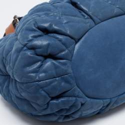 Pre Owned Chanel Blue Iridescent Quilted Leather Large In-the-Mix Shoulder Bag