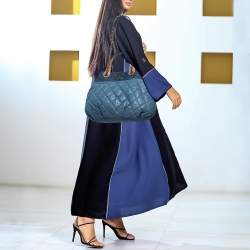Pre Owned Chanel Blue Iridescent Quilted Leather Large In-the-Mix Shoulder Bag