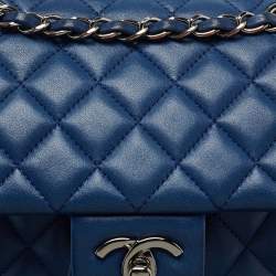Pre Owned Chanel Blue Quilted Leather Small Urban Spirit Backpack