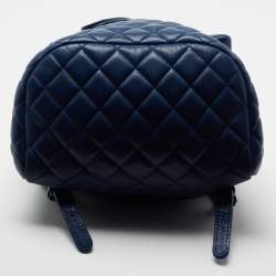 Pre Owned Chanel Blue Quilted Leather Small Urban Spirit Backpack