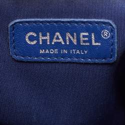 Pre Owned Chanel Blue Quilted Leather Small Urban Spirit Backpack