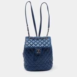 Chanel Urban Spirit backpack blue lambskin gold hardware