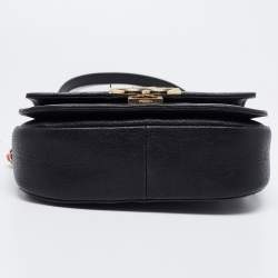 Pre Owned Chanel Black Quilted Caviar Leather Small Thread Around Flap Bag