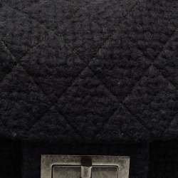 Pre Owned Chanel Black Quilted Wool Boucle XXL Reissue 2.55 Flap Bag