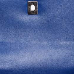 Pre Owned Chanel Blue Python and Leather Mini Coco Top Handle Bag