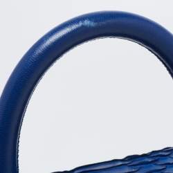 Pre Owned Chanel Blue Python and Leather Mini Coco Top Handle Bag