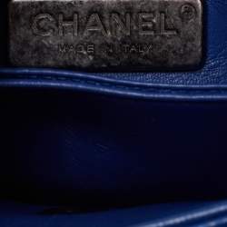 Pre Owned Chanel Blue Python and Leather Mini Coco Top Handle Bag