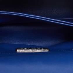 Pre Owned Chanel Blue Python and Leather Mini Coco Top Handle Bag