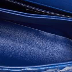 Pre Owned Chanel Blue Python and Leather Mini Coco Top Handle Bag