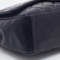 Pre Owned Chanel Black Quilted Leather Maxi Classic Single Flap Bag