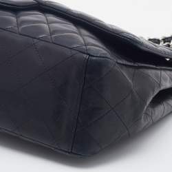 Pre Owned Chanel Black Quilted Leather Maxi Classic Single Flap Bag