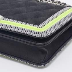 Chanel Multicolor Nylon And Leather Boy Wallet On Chain