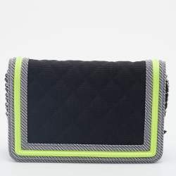 Chanel Multicolor Nylon And Leather Boy Wallet On Chain