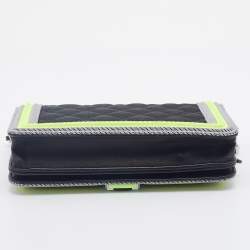 Chanel Multicolor Nylon And Leather Boy Wallet On Chain