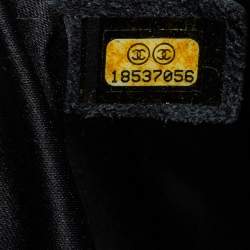 Pre Owned حقيبة غراند شوبنغ شانيل جلد كافيا أسود مبطن