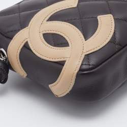 Pre Owned Chanel Black/Beige Leather Ligne Cambon Bowler Bag