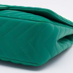مملوكة مسبقًا Chanel Green Quilted Leather Jumbo Classic Flap Bag