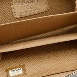 Chanel Beige Textured Leather CC Zip Around Wallet