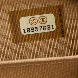 Chanel Beige Textured Leather CC Zip Around Wallet