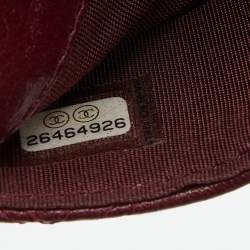 Chanel Burgundy Quilted Leather CC Studded Card Holder